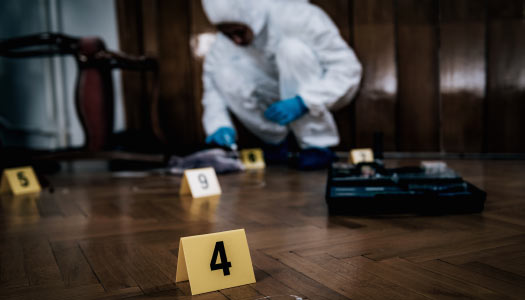 Blood cleanup at a crime scene