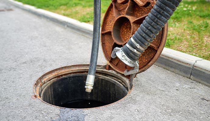 Professional sewage removal and cleanup service