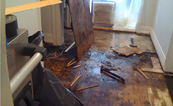 water damaged wooden furniture