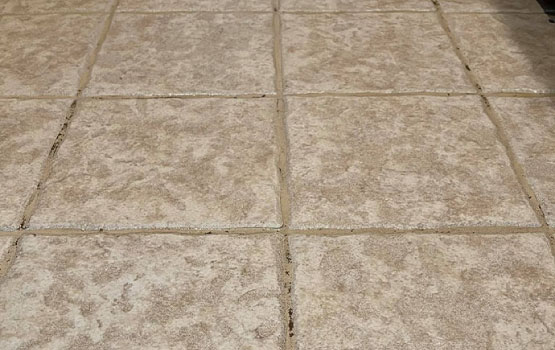 damaged tile due to water damage